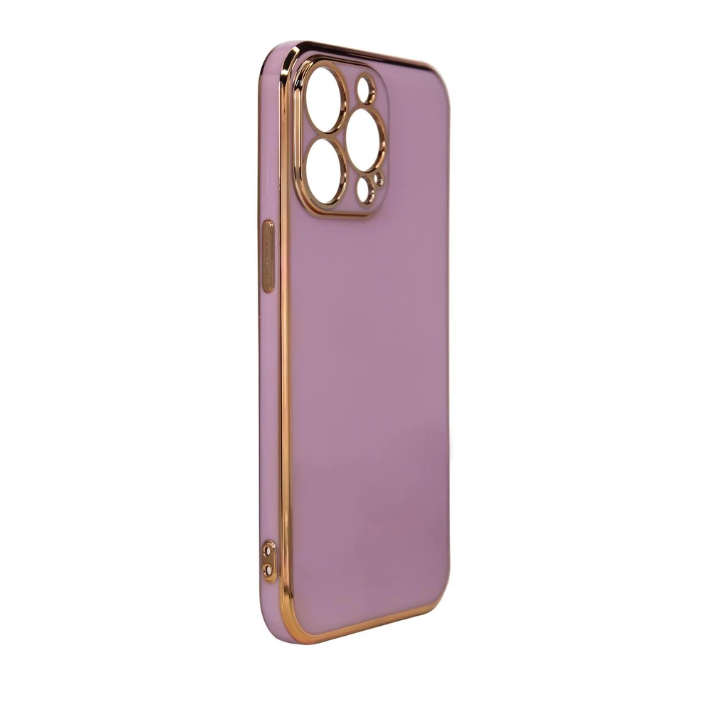 Hurtel Lighting dėklas skirtas Xiaomi Redmi Note 11, violetinės spalvos su auksniu rėmeliu