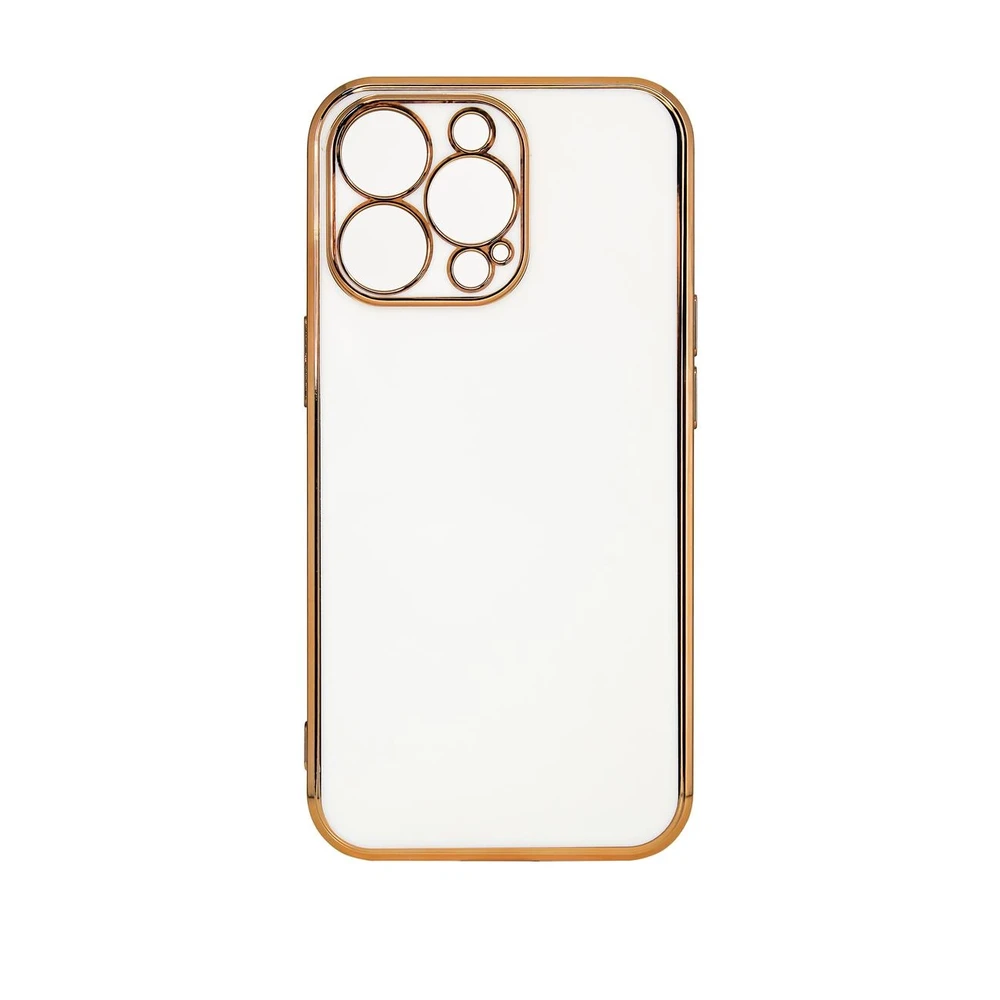 Hurtel Lighting dėklas skirtas Xiaomi Redmi Note 11 Pro, baltos spalvos su auksniu rėmeliu