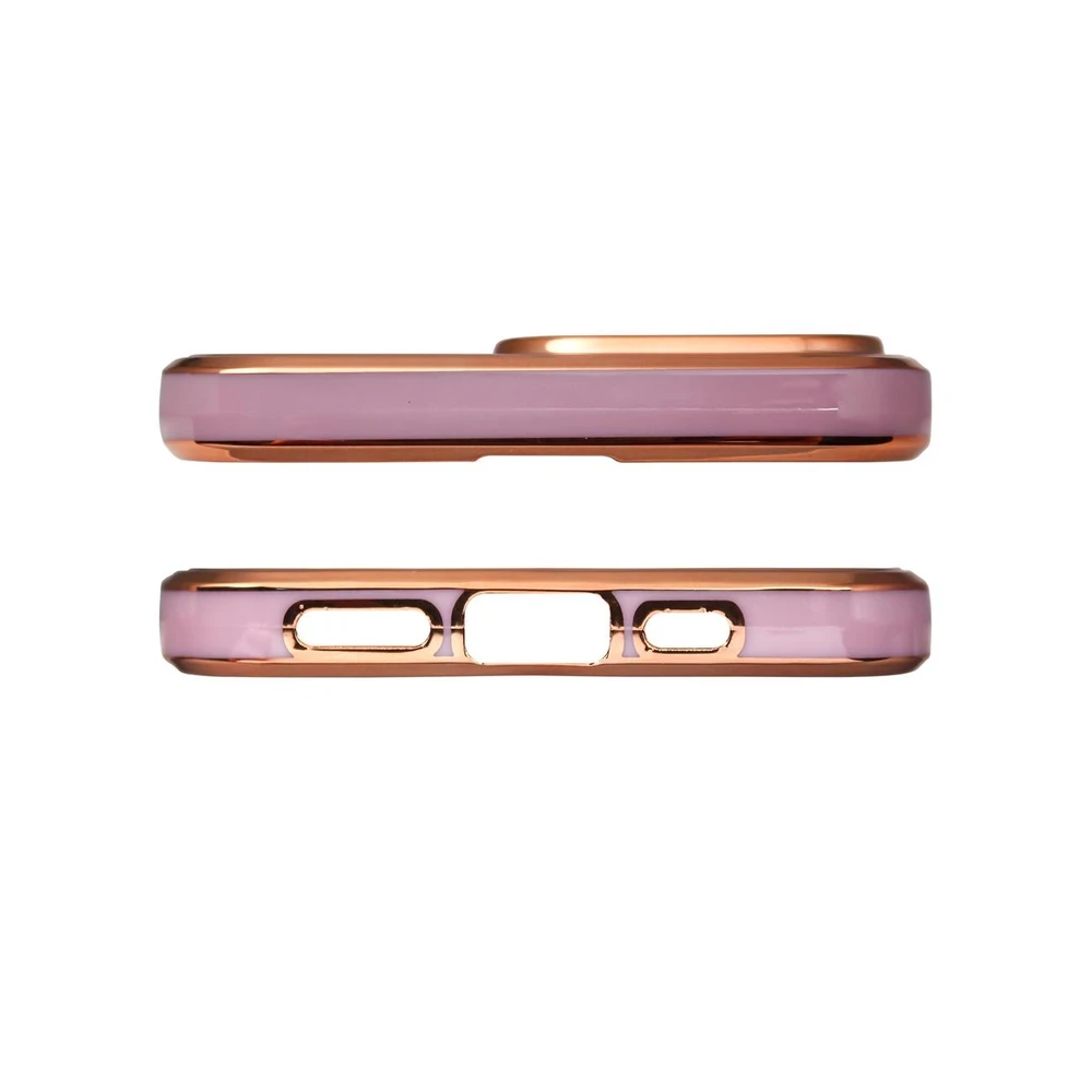 Hurtel Lighting dėklas skirtas Xiaomi Redmi Note 11, violetinės spalvos su auksniu rėmeliu