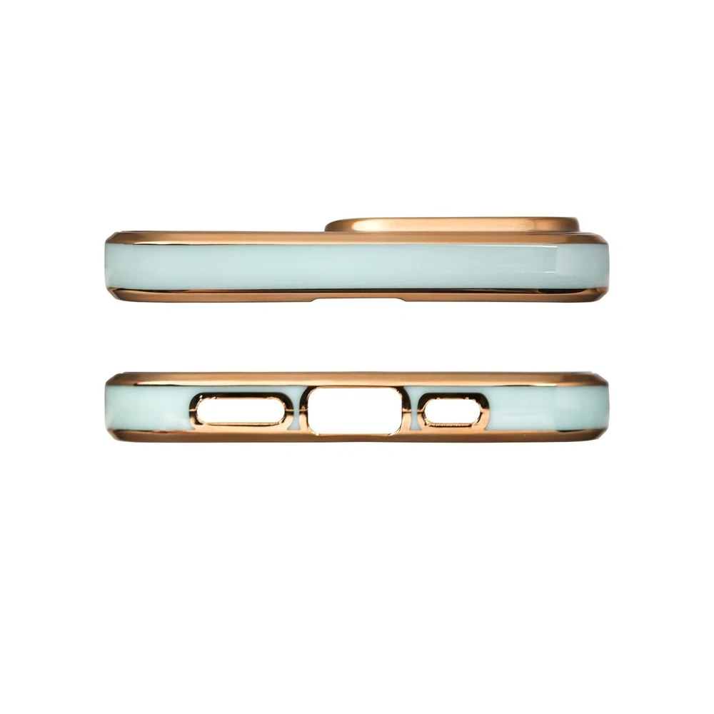 Hurtel Lighting dėklas skirtas Xiaomi Redmi Note 11, mėtų spalvos su auksniu rėmeliu