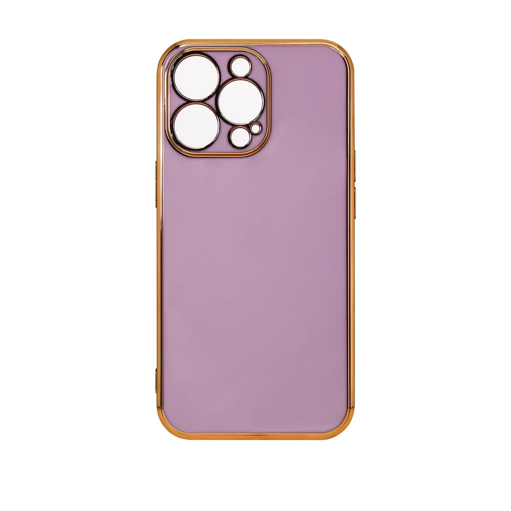 Hurtel Lighting dėklas skirtas Xiaomi Redmi Note 11, violetinės spalvos su auksniu rėmeliu