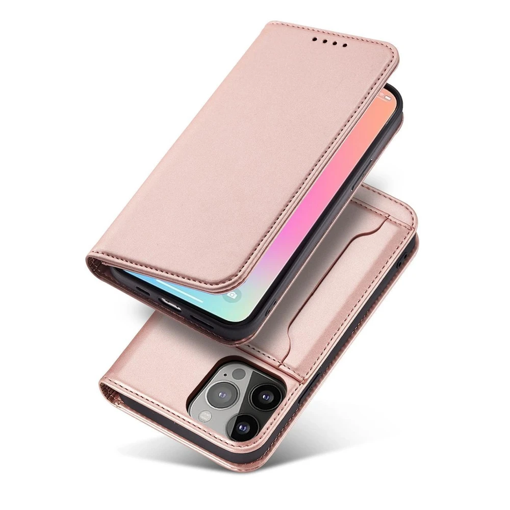 Hurtel Magnet atverčiamas dėklas skirtas iPhone 14 Plus, rožinis