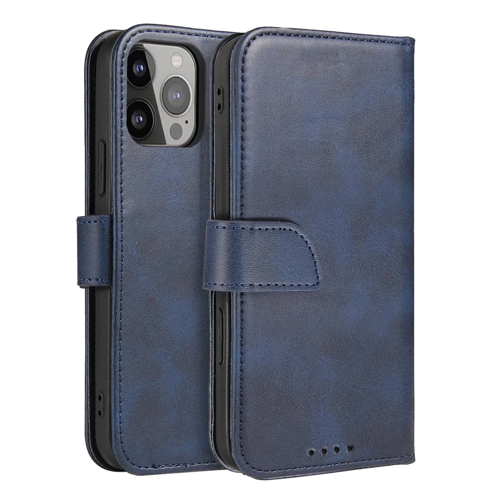 Hurtel Magnet atverčiamas dėklas skirtas iPhone 14 Max, mėlynas