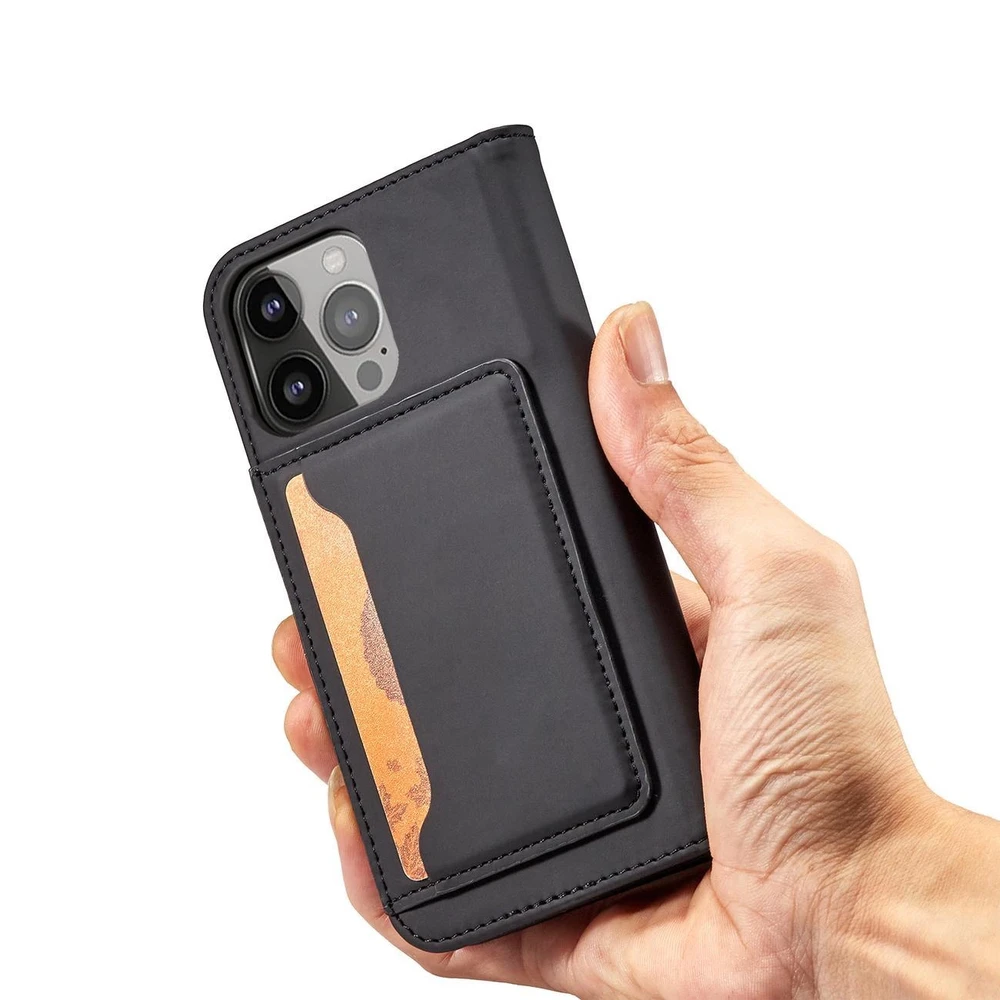 Hurtel Magnet atverčiamas dėklas skirtas iPhone 14 Plus, juodas