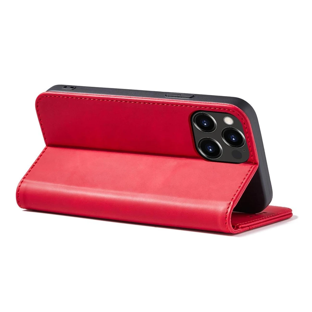 Hurtel Magnet atverčiamas dėklas skirtas iPhone 14 Plus, raudonas