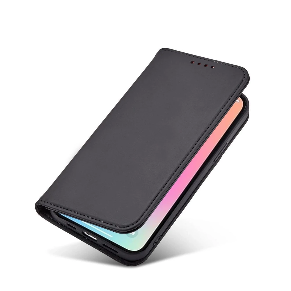 Hurtel Magnet Card dėklas case Apple iPhone 14 Pro Max flip cover wallet stand dėklas telefonui juodos spalvos