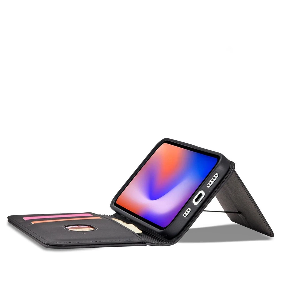 Hurtel Magnet Card dėklas skirtas iPhone 12 Pro, juodas