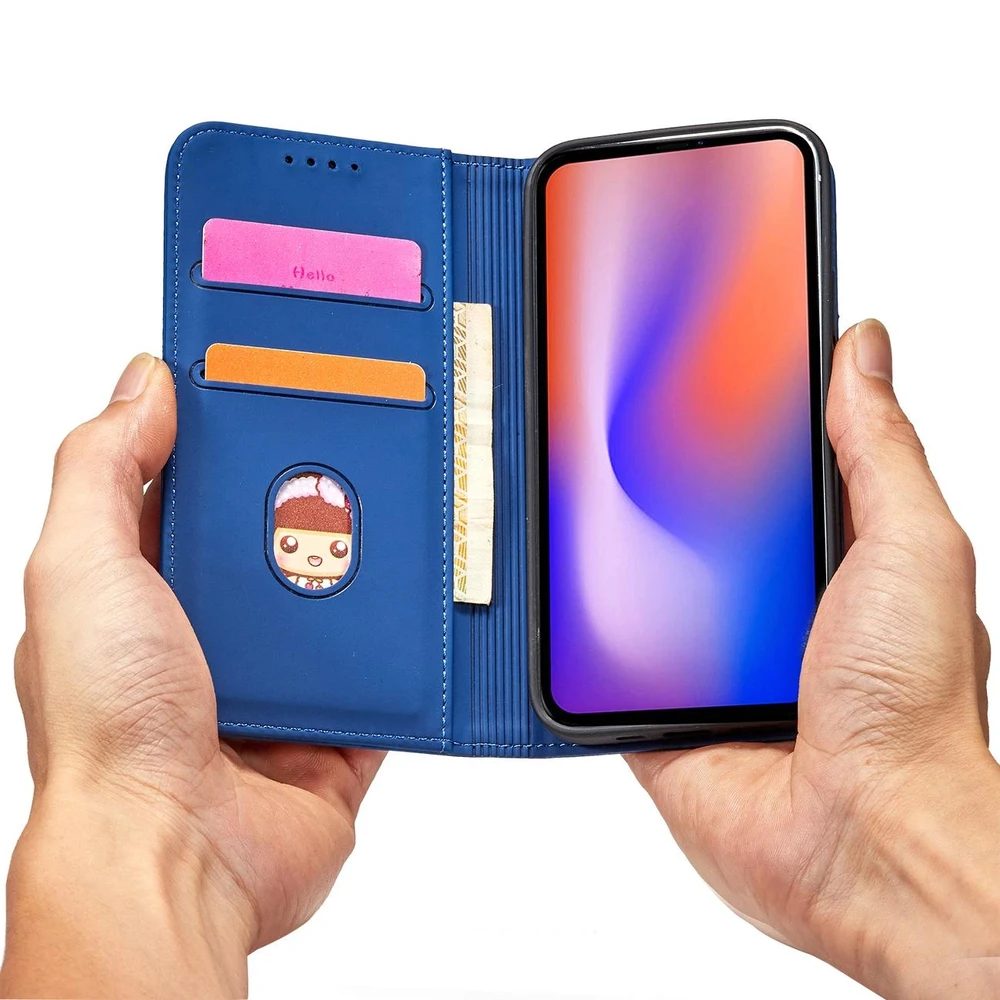 Hurtel Magnet Card dėklas skirtas iPhone 12 Pro Max, mėlynas