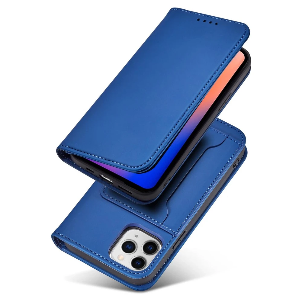 Hurtel Magnet Card dėklas skirtas iPhone 12 Pro Max, mėlynas