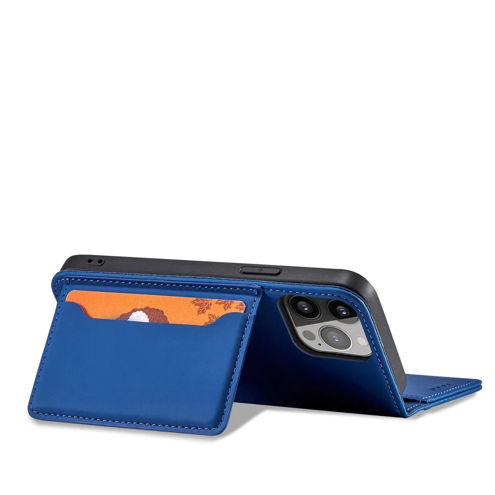 Hurtel Magnet Card dėklas skirtas iPhone 13 Pro Max, mėlynas