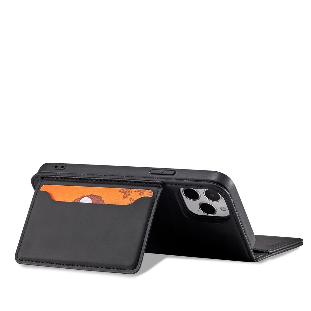 Hurtel Magnet Card dėklas skirtas iPhone 12 Pro Max, juodas