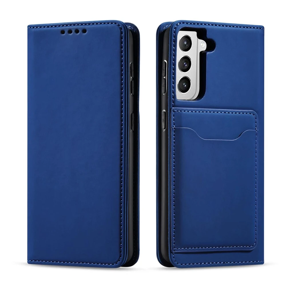 Hurtel Magnet Card dėklas skirtas Samsung Galaxy S22 + (S22 Plus), mėlynas