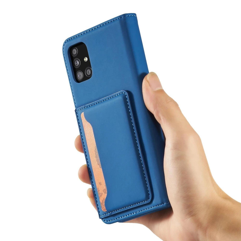Hurtel Magnet Card dėklas skirtas Samsung Galaxy A13 5G, mėlynas
