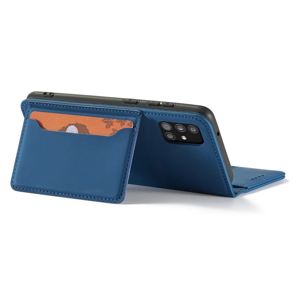Hurtel Magnet Card dėklas skirtas Samsung Galaxy A12 5G, mėlynas