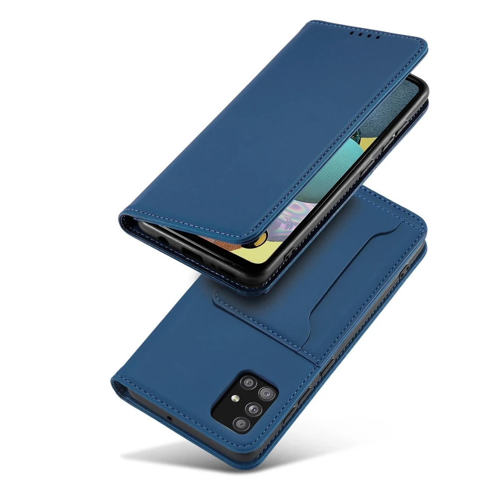 Hurtel Magnet Card dėklas skirtas Samsung Galaxy A12 5G, mėlynas