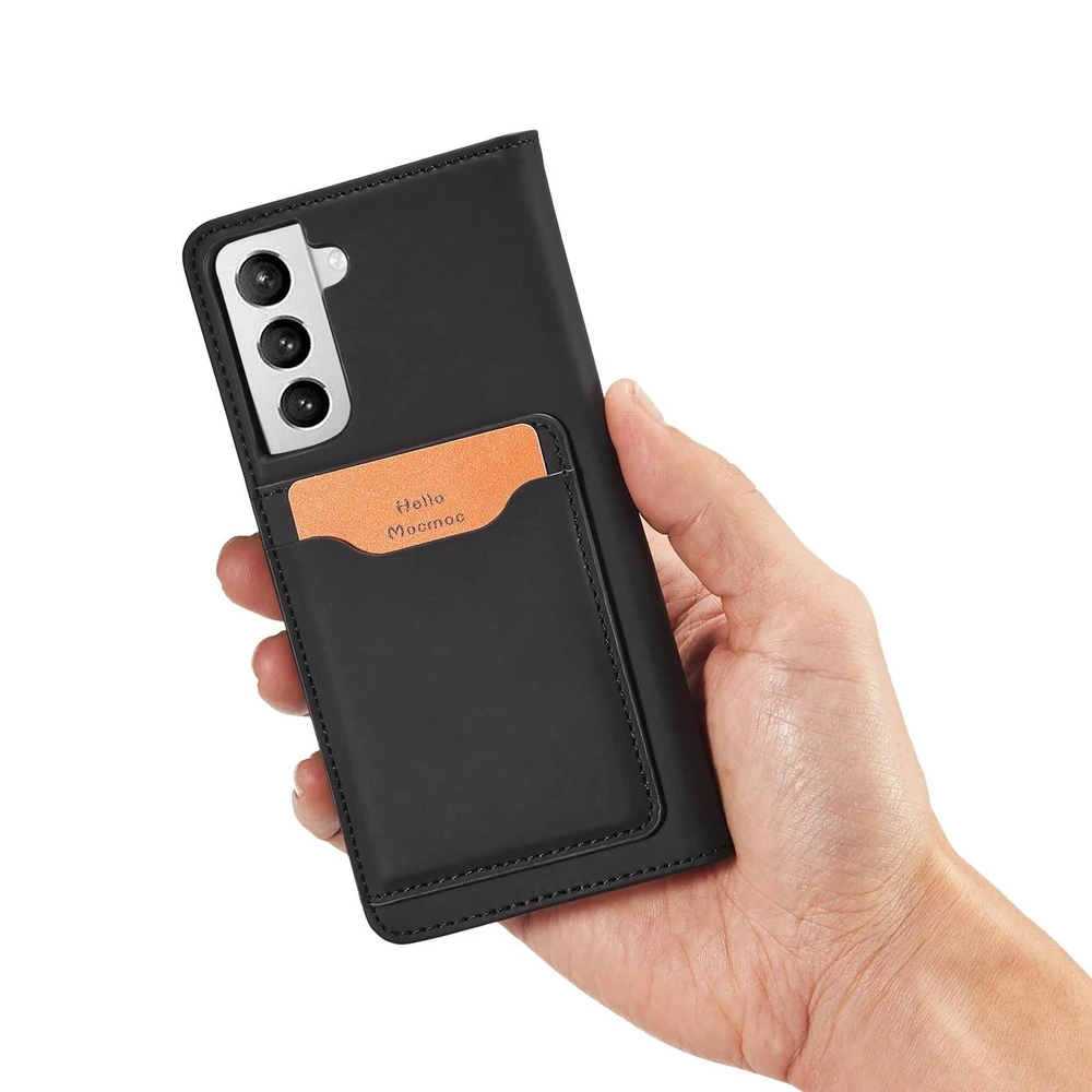 Hurtel Magnet Card dėklas skirtas Samsung Galaxy S22 + (S22 Plus), juodas