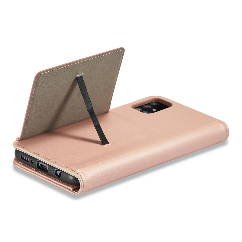 Hurtel Magnet Card dėklas skirtas Samsung Galaxy A12 5G, rožinis