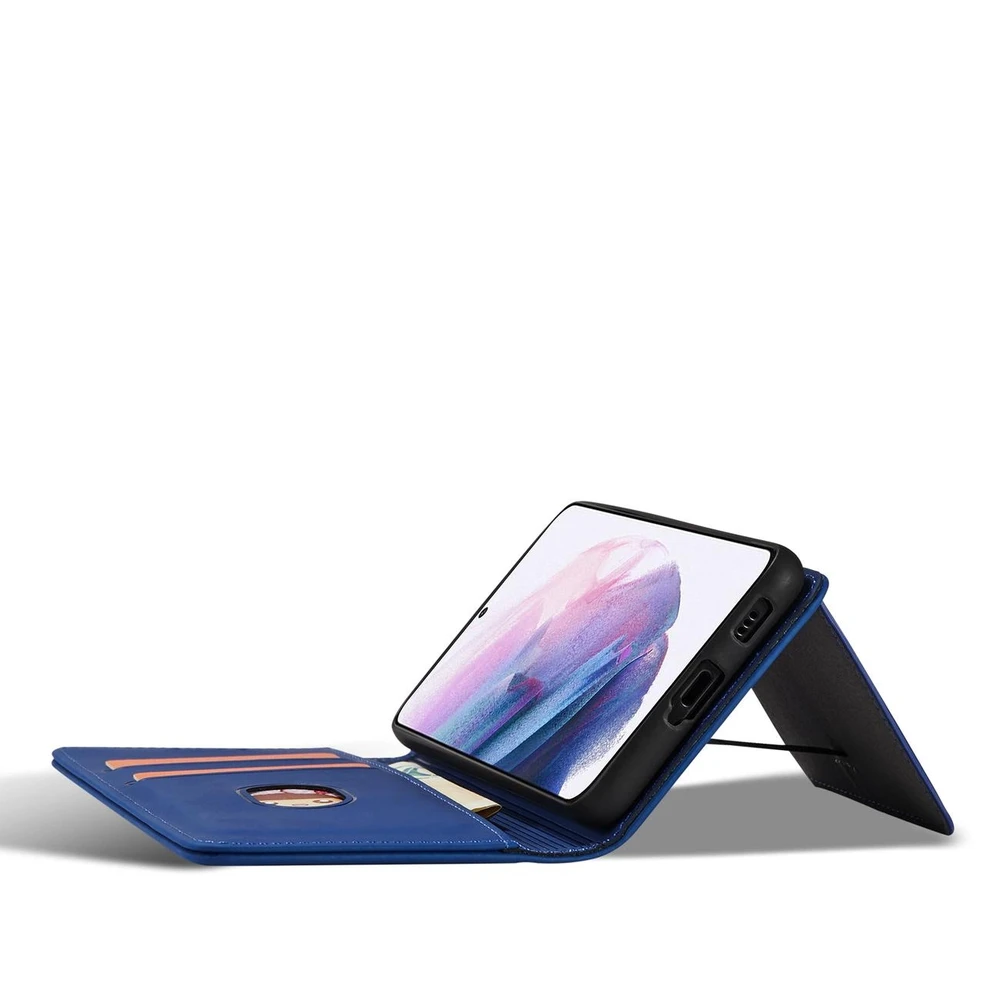 Hurtel Magnet Card dėklas skirtas Samsung Galaxy S22 + (S22 Plus), mėlynas