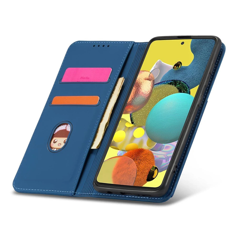 Hurtel Magnet Card dėklas skirtas Samsung Galaxy A12 5G, mėlynas