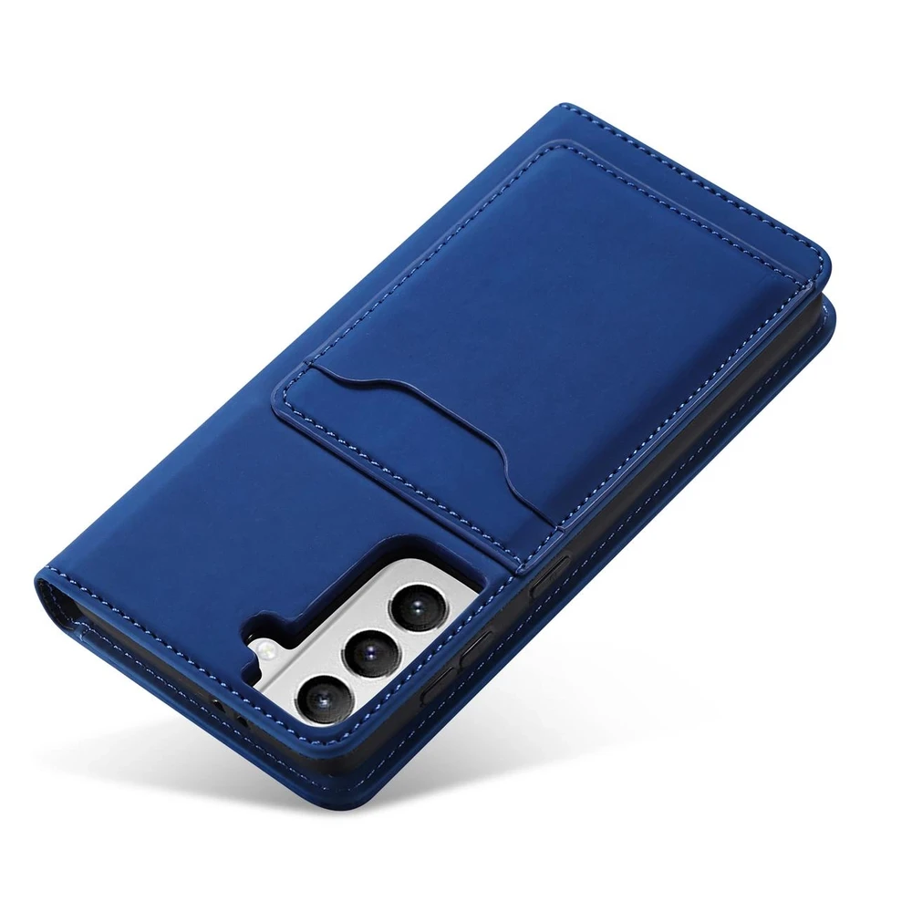 Hurtel Magnet Card dėklas skirtas Samsung Galaxy S22 + (S22 Plus), mėlynas