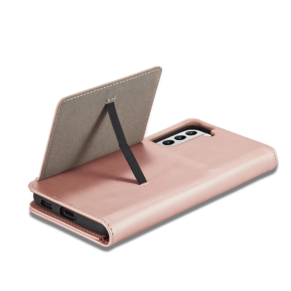 Hurtel Magnet Card dėklas skirtas Samsung Galaxy S22 + (S22 Plus), rožinis