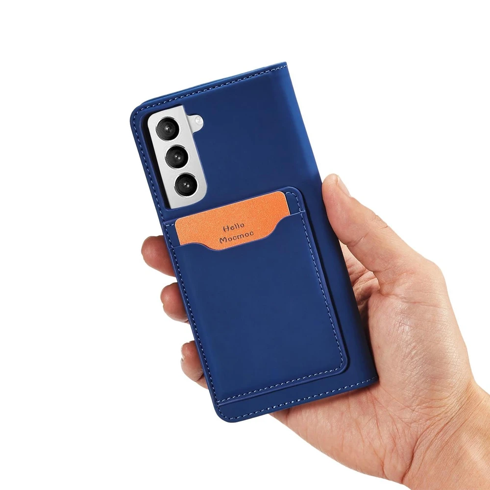 Hurtel Magnet Card dėklas skirtas Samsung Galaxy S22 + (S22 Plus), mėlynas
