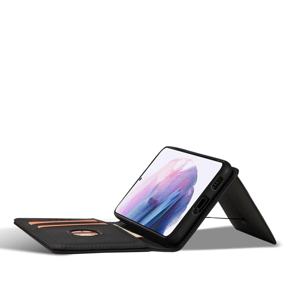 Hurtel Magnet Card dėklas skirtas Samsung Galaxy S22 + (S22 Plus), juodas