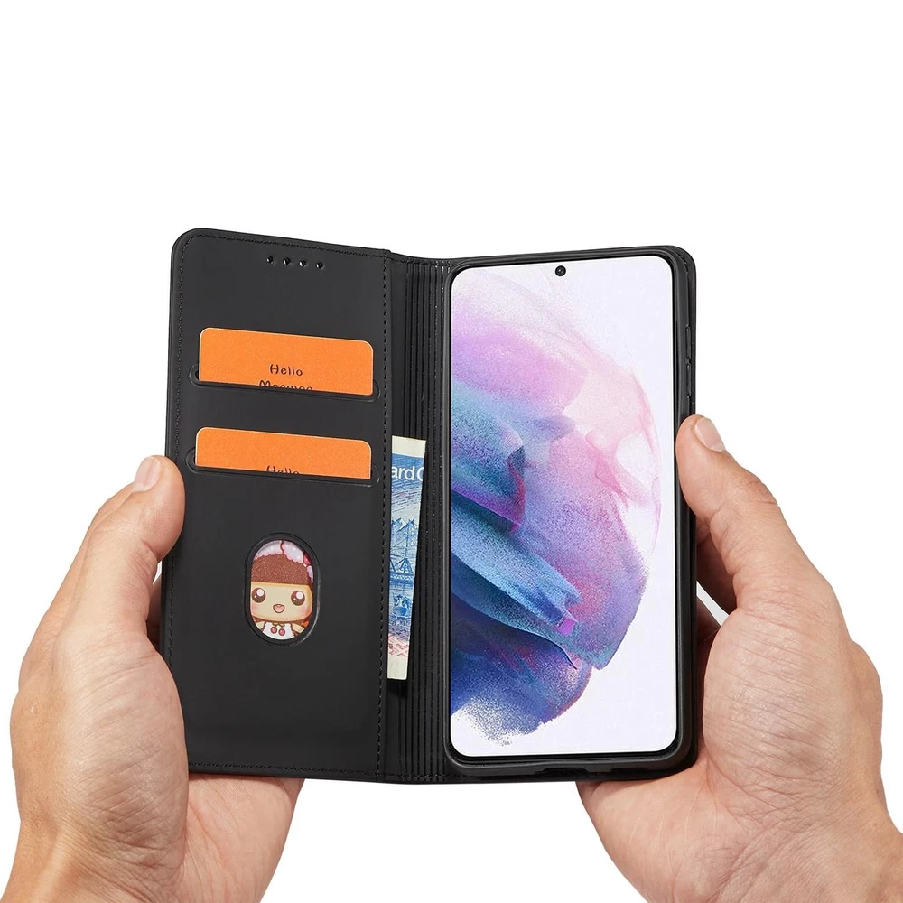 Hurtel Magnet Card dėklas skirtas Samsung Galaxy S22 + (S22 Plus), juodas