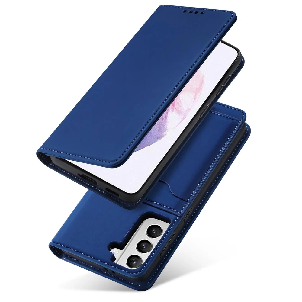 Hurtel Magnet Card dėklas skirtas Samsung Galaxy S22 + (S22 Plus), mėlynas