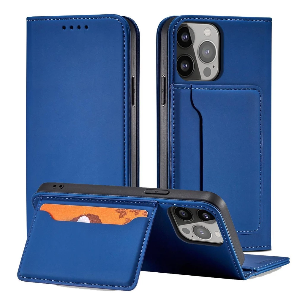 Hurtel Magnet Card dėklas skirtas Samsung Galaxy S23+, mėlynas