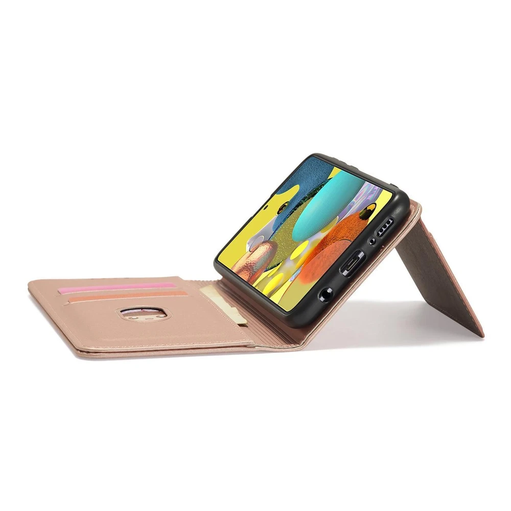 Hurtel Magnet Card dėklas skirtas Samsung Galaxy A12 5G, rožinis