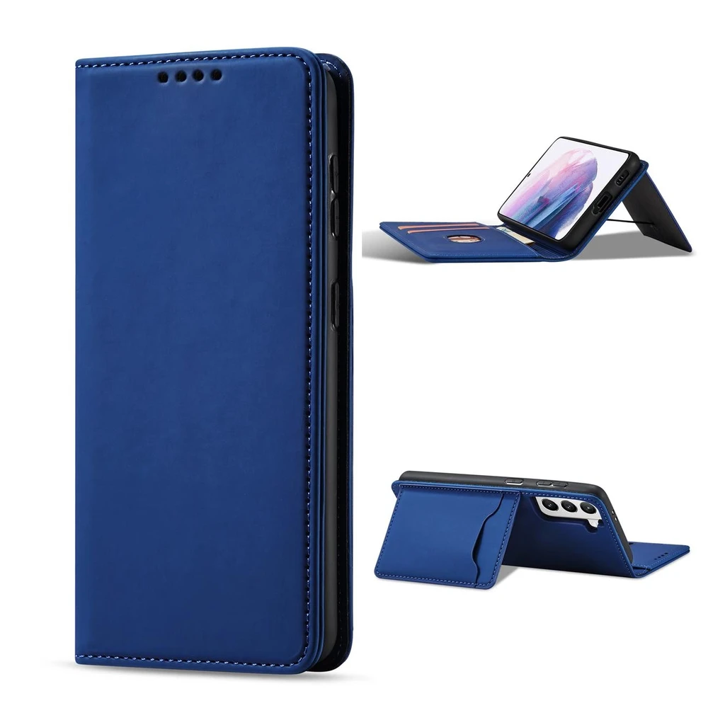 Hurtel Magnet Card dėklas skirtas Samsung Galaxy S22 + (S22 Plus), mėlynas