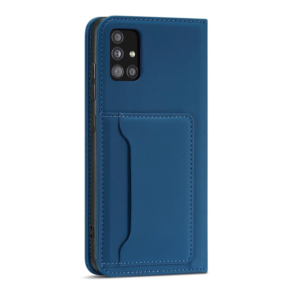 Hurtel Magnet Card dėklas skirtas Samsung Galaxy A12 5G, mėlynas