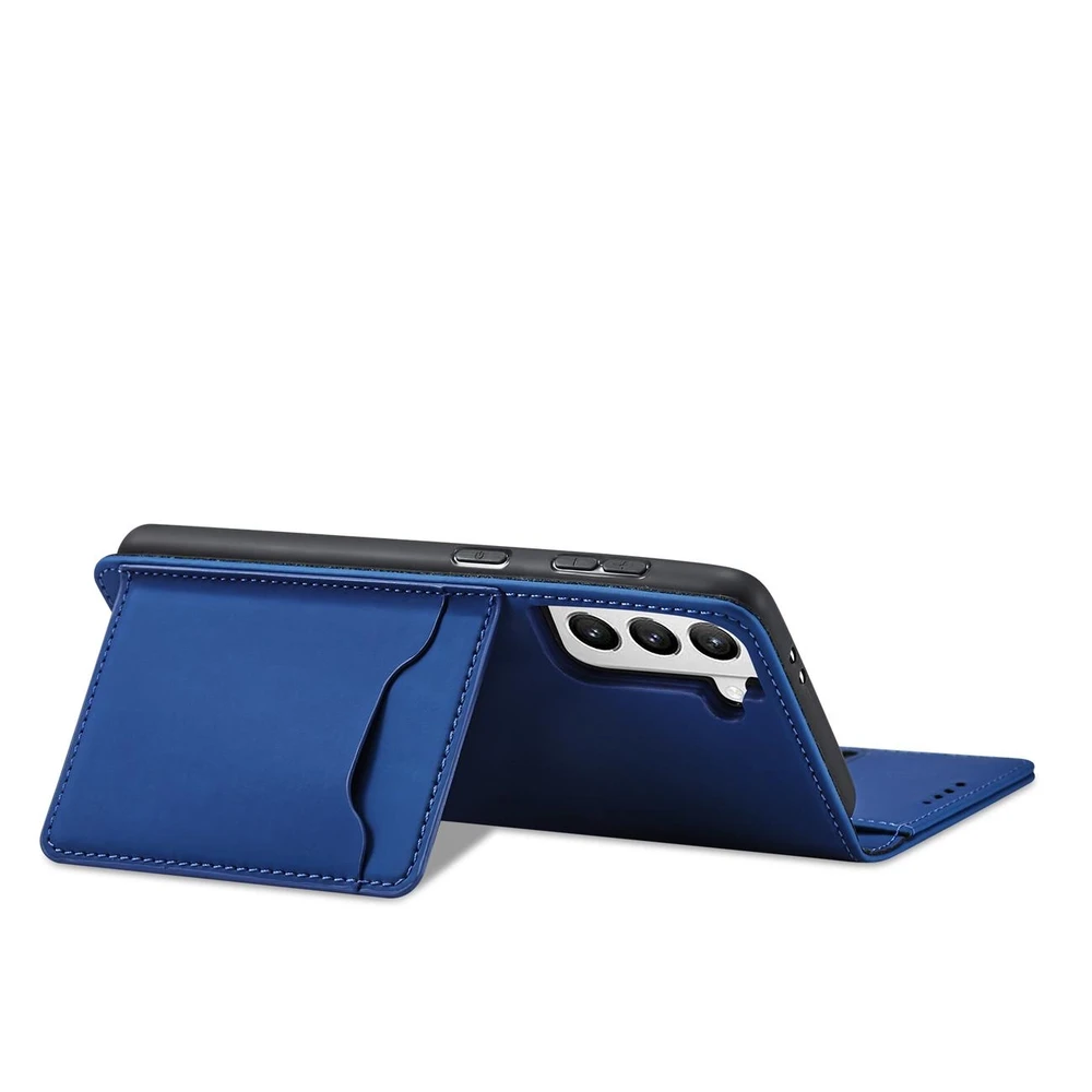 Hurtel Magnet Card dėklas skirtas Samsung Galaxy S22 + (S22 Plus), mėlynas