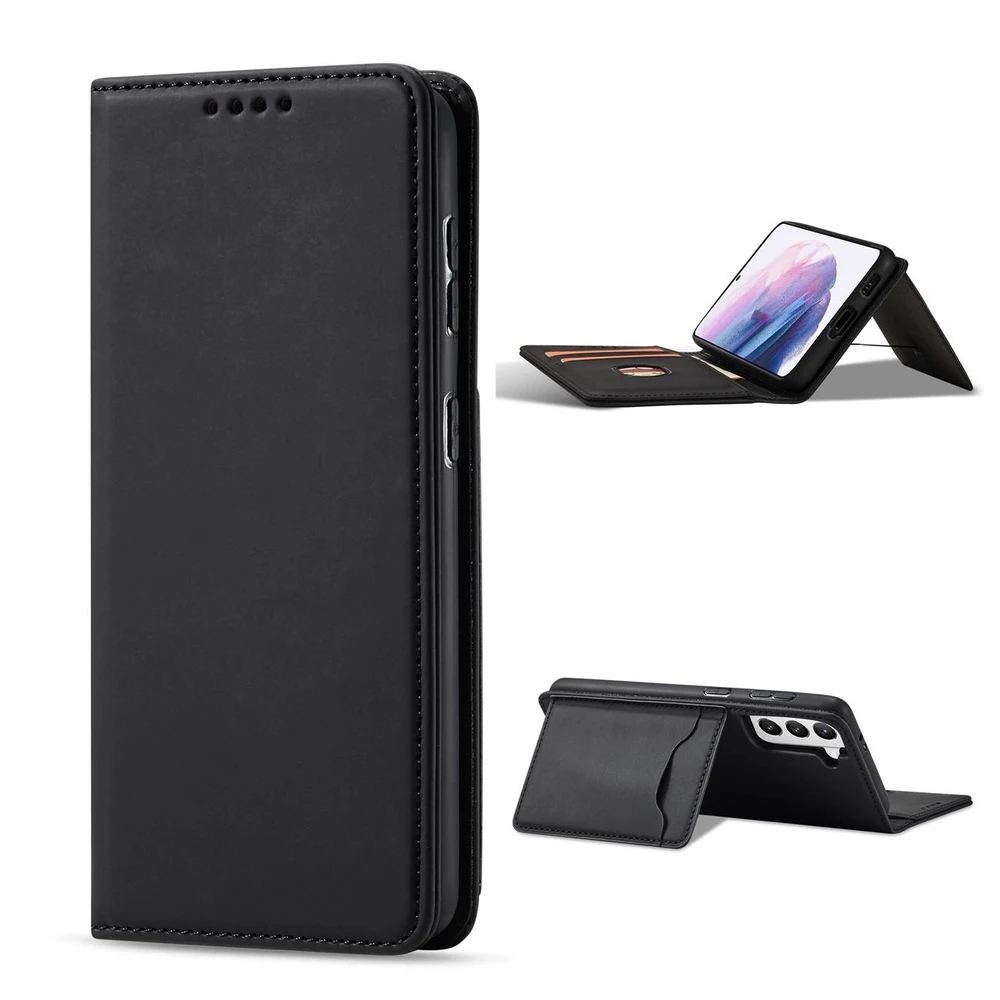 Hurtel Magnet Card dėklas skirtas Samsung Galaxy S22 + (S22 Plus), juodas