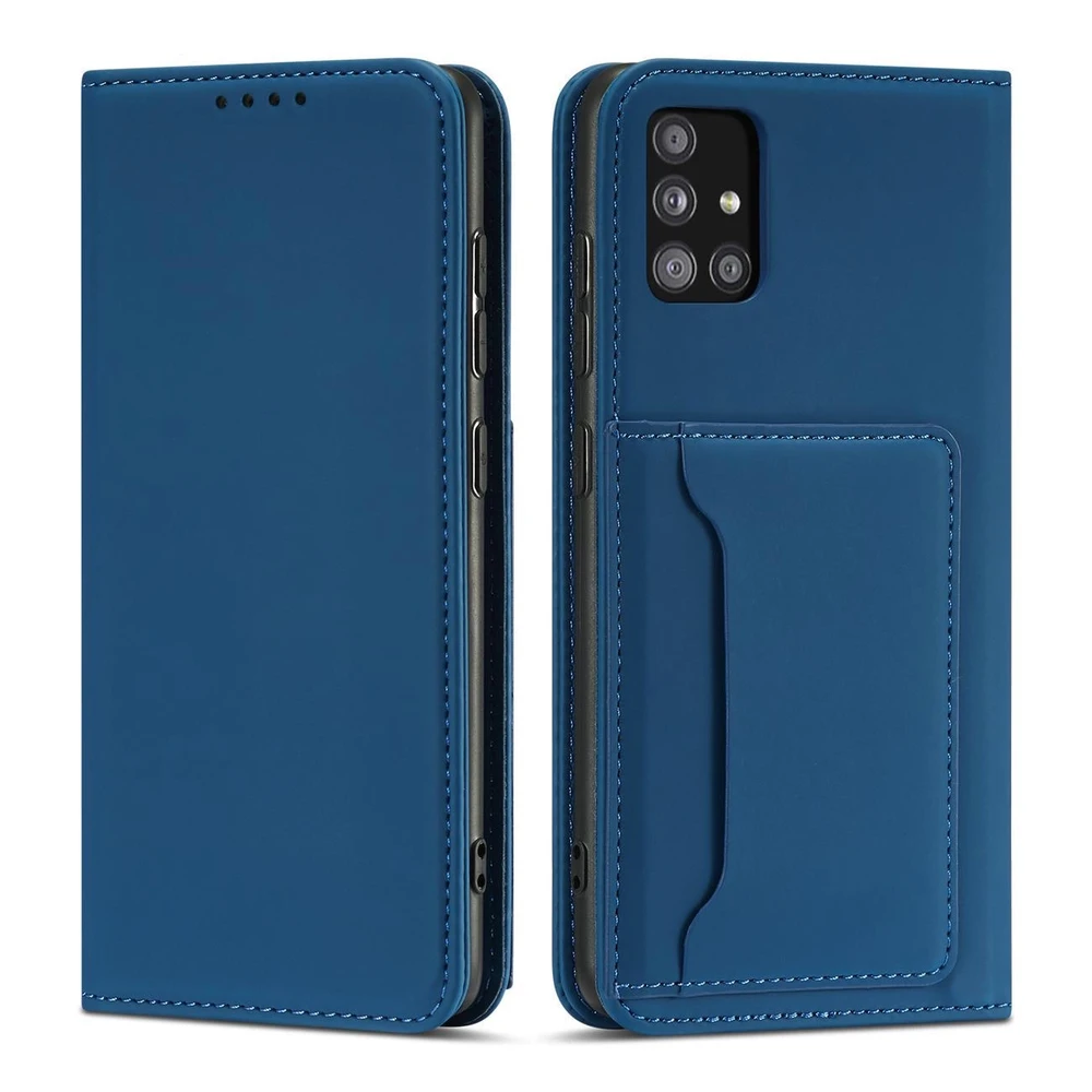 Hurtel Magnet Card dėklas skirtas Samsung Galaxy A12 5G, mėlynas