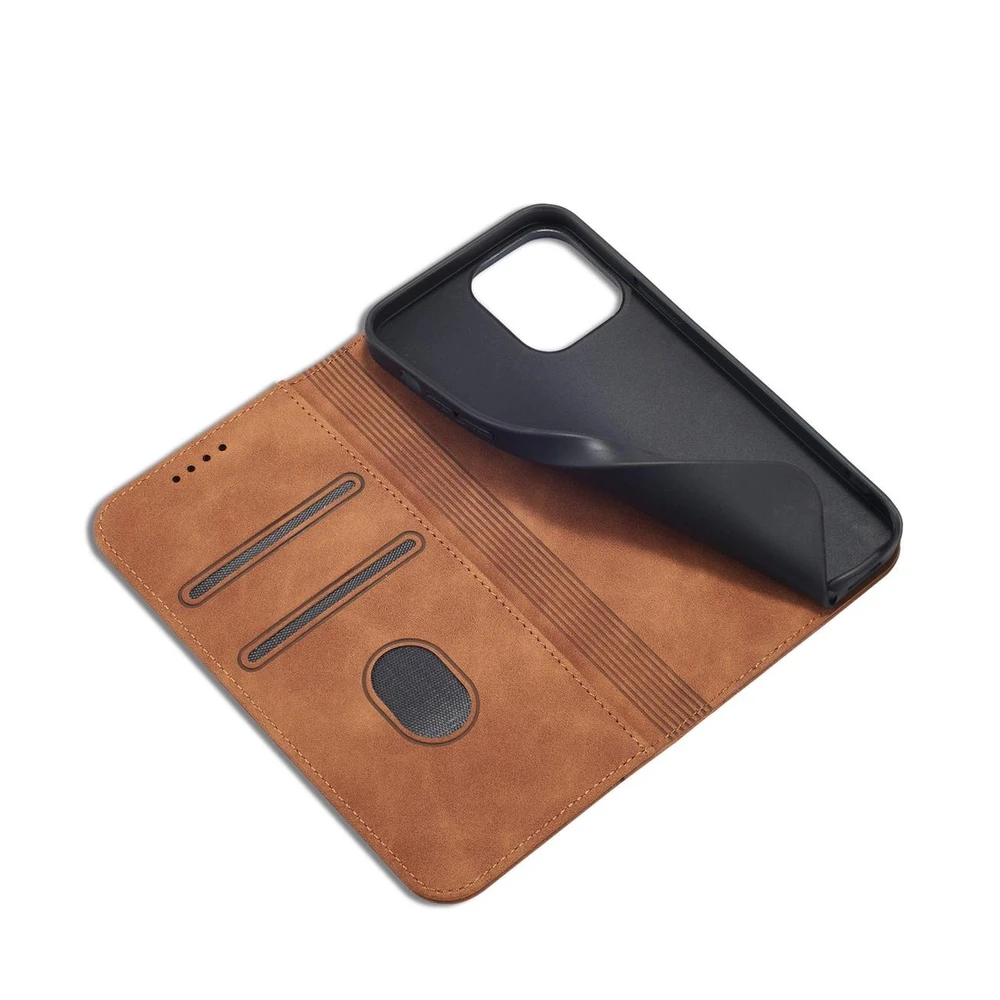 Hurtel Magnet Fancy dėklas, skirtas iPhone 13 Pro Max, rudas