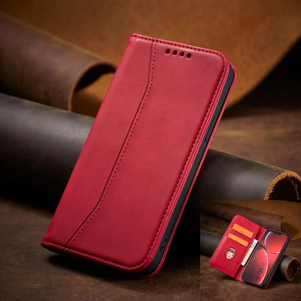 Hurtel Magnet Fancy dėklas, skirtas iPhone 14 Pro Max, raudonas