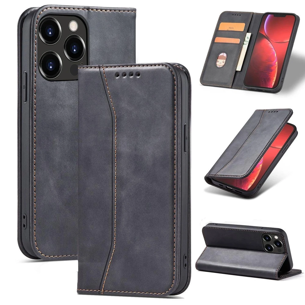 Hurtel Magnet Fancy dėklas, skirtas iPhone 14 Pro Max, juodas