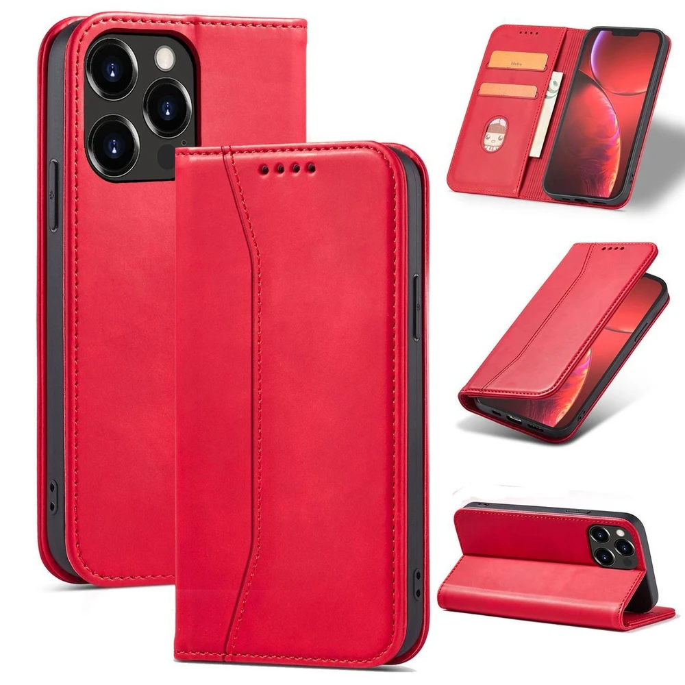 Hurtel Magnet Fancy dėklas, skirtas iPhone 14 Pro Max, raudonas