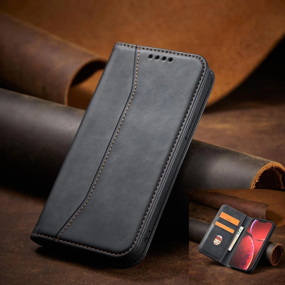 Hurtel Magnet Fancy dėklas, skirtas iPhone 13 Pro Max, juodas
