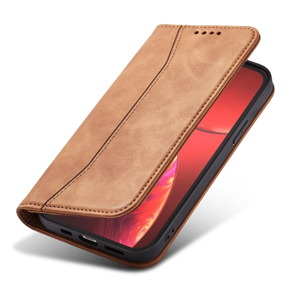Hurtel Magnet Fancy dėklas, skirtas iPhone 13 Pro Max, rudas