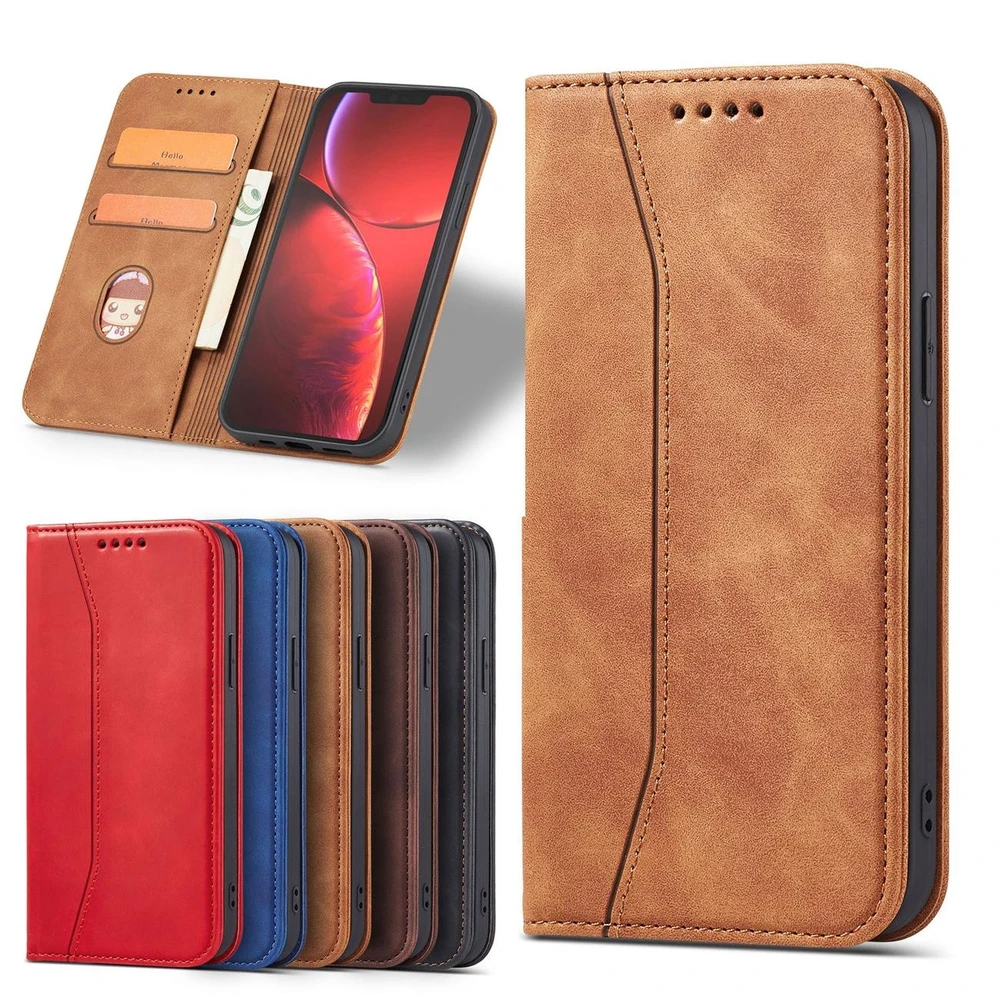 Hurtel Magnet Fancy dėklas, skirtas iPhone 13 Pro Max, rudas
