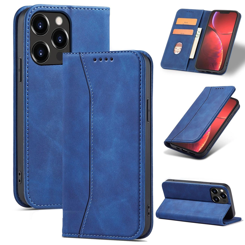 Hurtel Magnet Fancy dėklas, skirtas iPhone 13 Pro, mėlynas