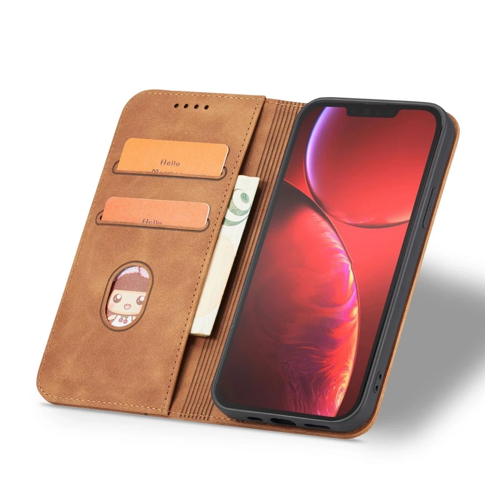 Hurtel Magnet Fancy dėklas, skirtas iPhone 13 Pro Max, rudas