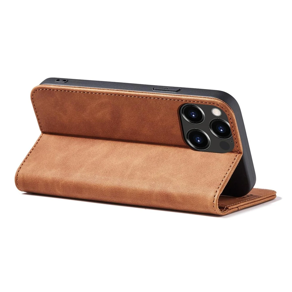 Hurtel Magnet Fancy dėklas, skirtas iPhone 13 Pro Max, rudas