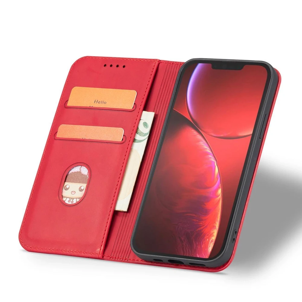 Hurtel Magnet Fancy dėklas, skirtas iPhone 14 Pro Max, raudonas
