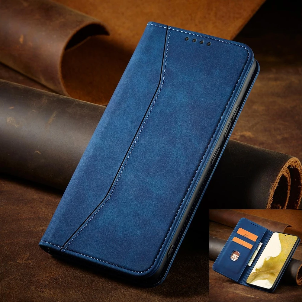 Hurtel Magnet Fancy dėklas, skirtas Samsung Galaxy S22 + (S22 Plus), mėlynas