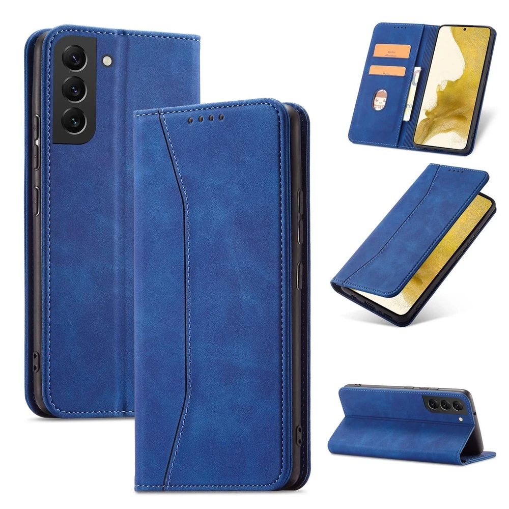 Hurtel Magnet Fancy dėklas, skirtas Samsung Galaxy S22 + (S22 Plus), mėlynas