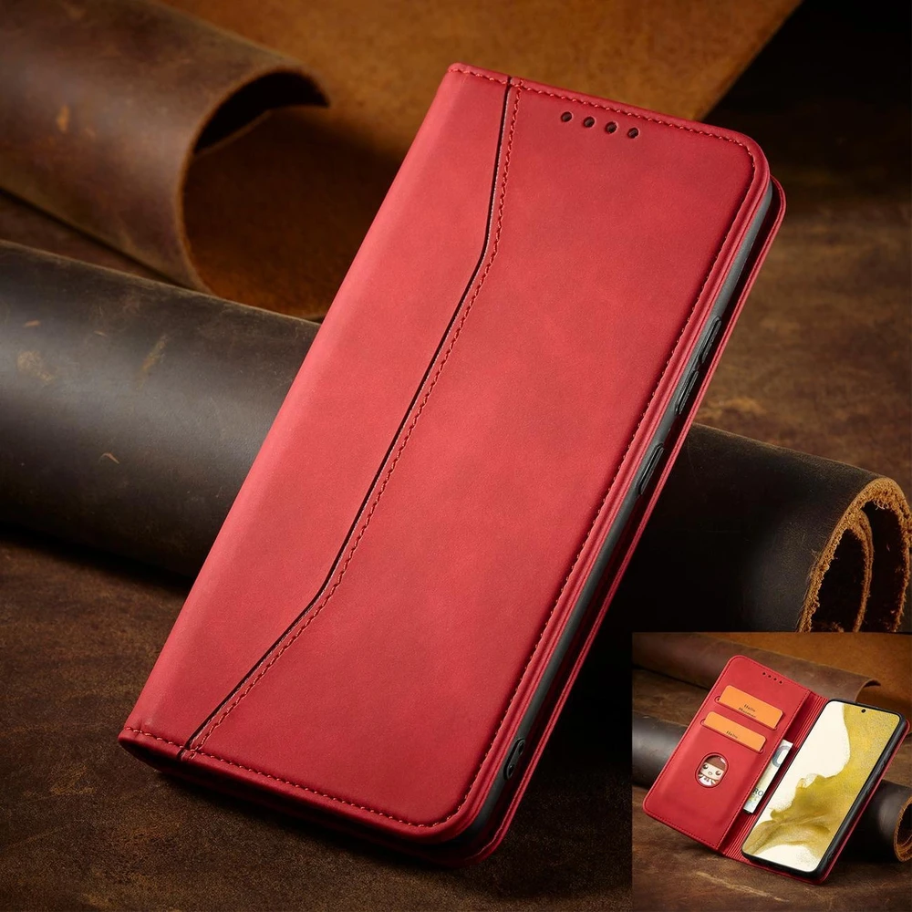Hurtel Magnet Fancy dėklas, skirtas Samsung Galaxy S23+, raudonas